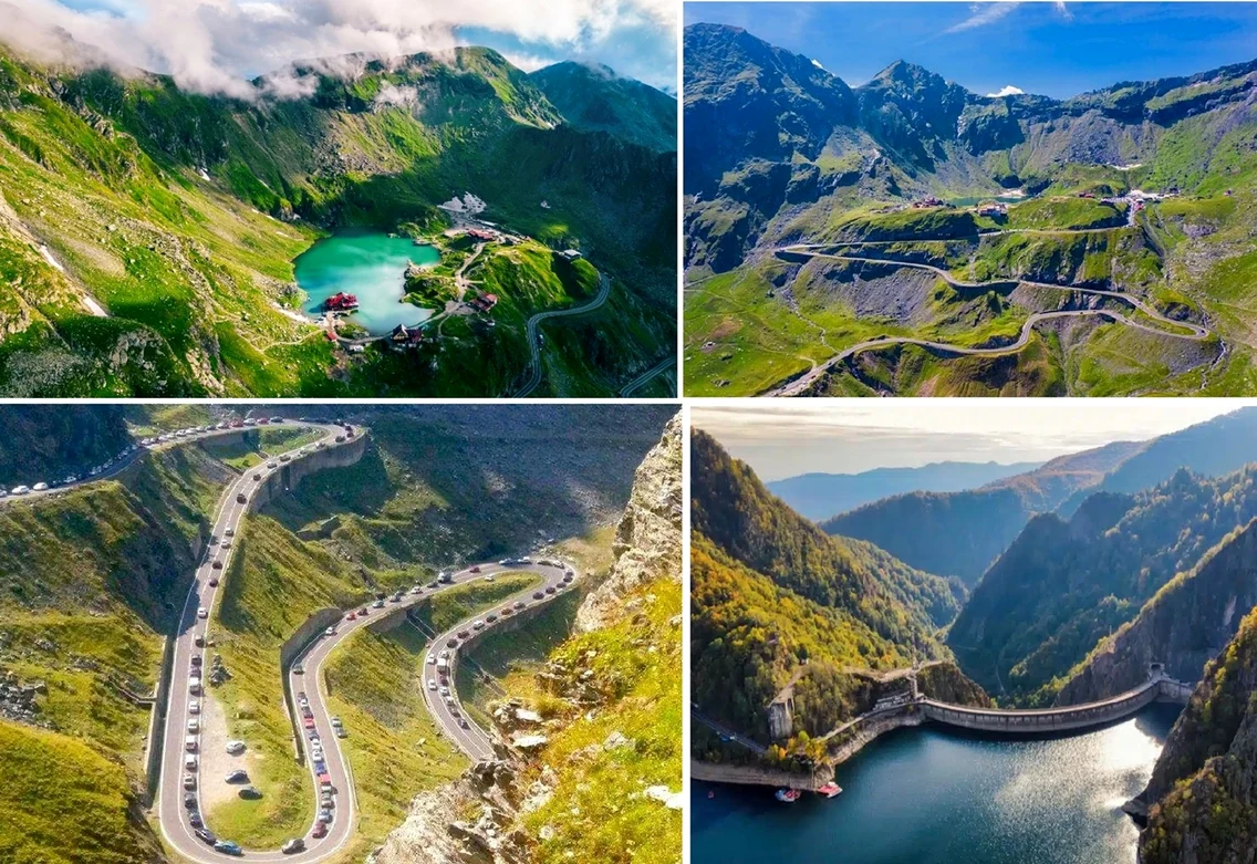 Transfăgărășan România cel mai frumos drum rutier de munte conform Top Gear Colaj DMS