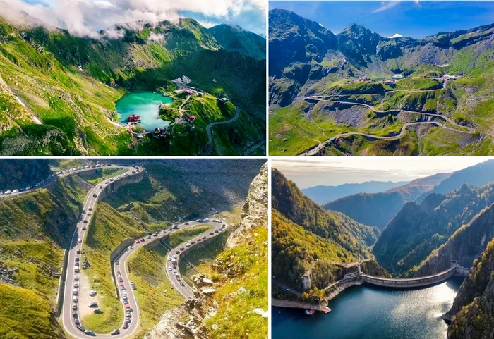 Transfăgărășan România cel mai frumos drum rutier de munte conform Top Gear Colaj DMS