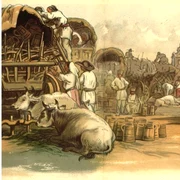 București. Târgul moșilor, acuarelă de Amedeo Preziosi, din 1869 