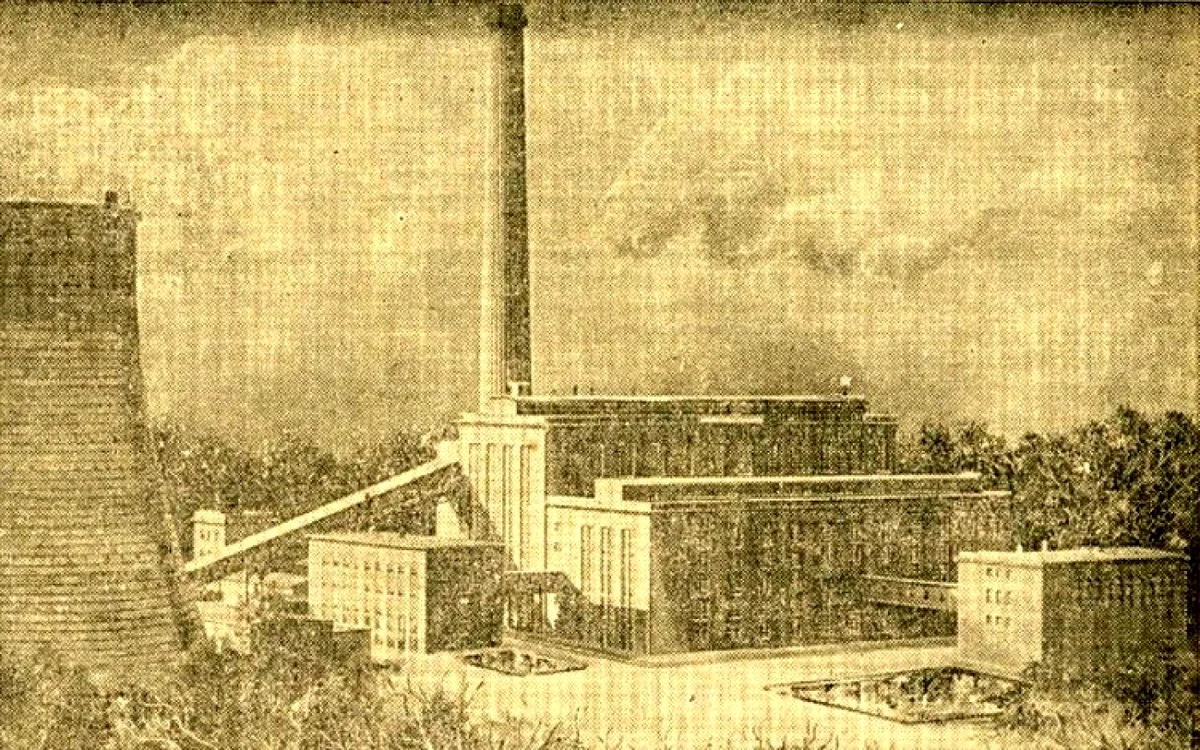 Termocentrala Paroșeni în 1955. Sursa: revista Constructorul.