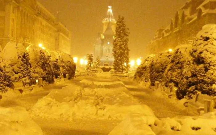 Zona centrală a Timişoarei este frumoasă atăt iarna, cât şi vara. FOTO: Vali Silaghi