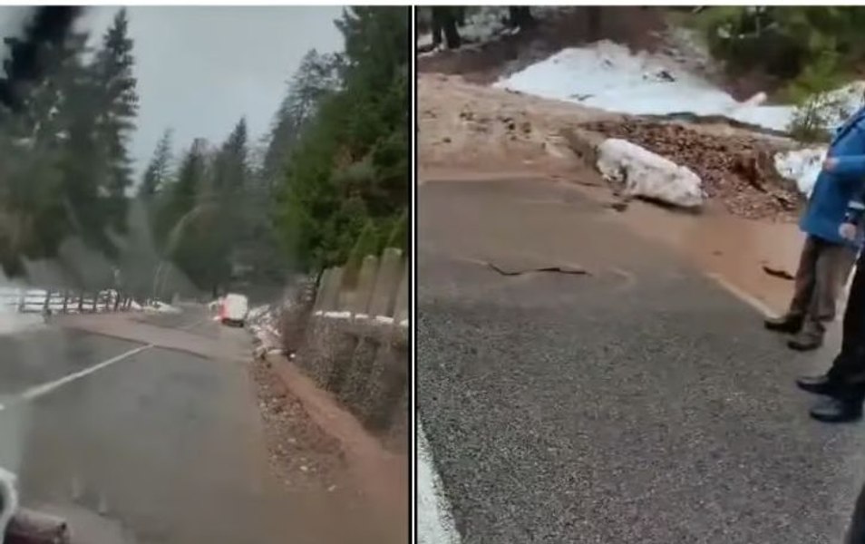 Cod roșu de inundații în Munții Apuseni. Râul Arieș a acoperit cu aluviuni un drum național VIDEO
