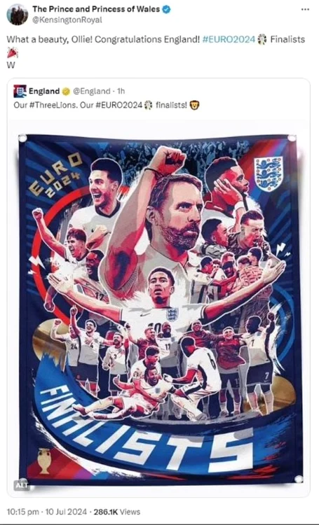Mesajul Prinţului William postat pe pagina sa