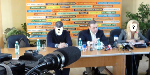 La mai bine de o lună de la încheierea aşa-zisului concurs, edilul Darius Vâlcov (în centru) preferă să îşi ţină noii consilieri personali departe de ochii presei şi nu numai