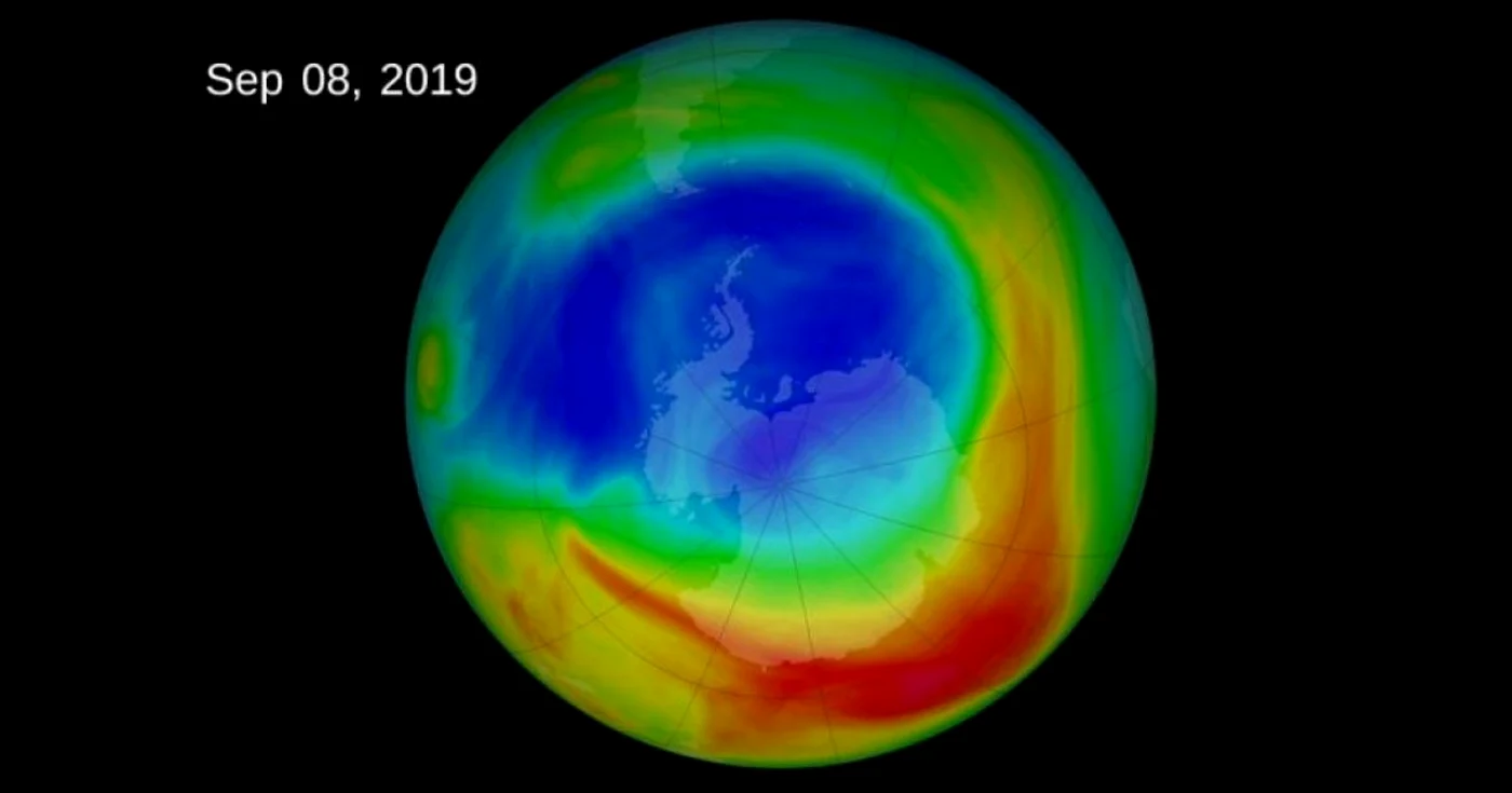 Cum arăta gaura din stratul de ozon al Antarcticii în luna septembrie 2019 Foto: NASA (Arhivă)
