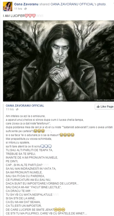 Oana Zăvoranu a scris un mesaj halucinant pe Facebook 