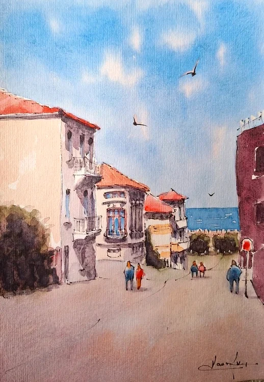 Drumul spre mare,  pictură Daniel Manafu
