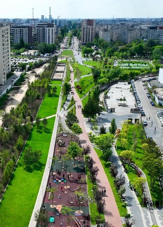 Imaginea aeriană cu Parcul Liniei, Sectorul 6. FOTO: Primăria Sectorului 6