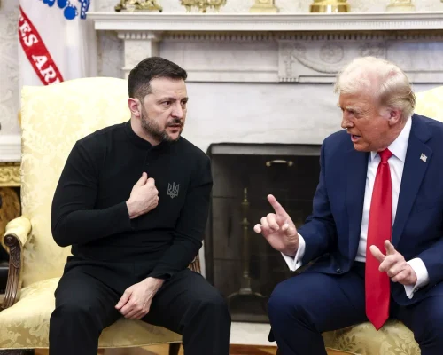 Donald Trump si Volodimir Zelenski la Casa Alba jpg webp