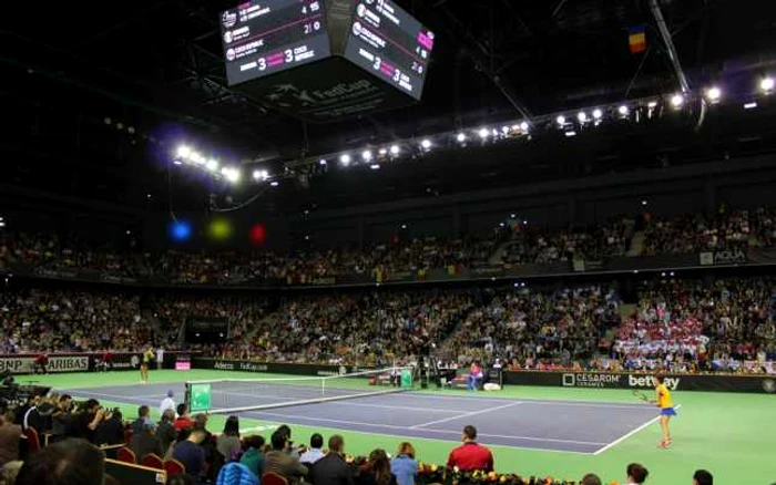 La meciul de FED Cup România - Cehia, din această lună, sala de 7.300 de locuri a fost arhi-plină. FOTO Ovidiu Cornea