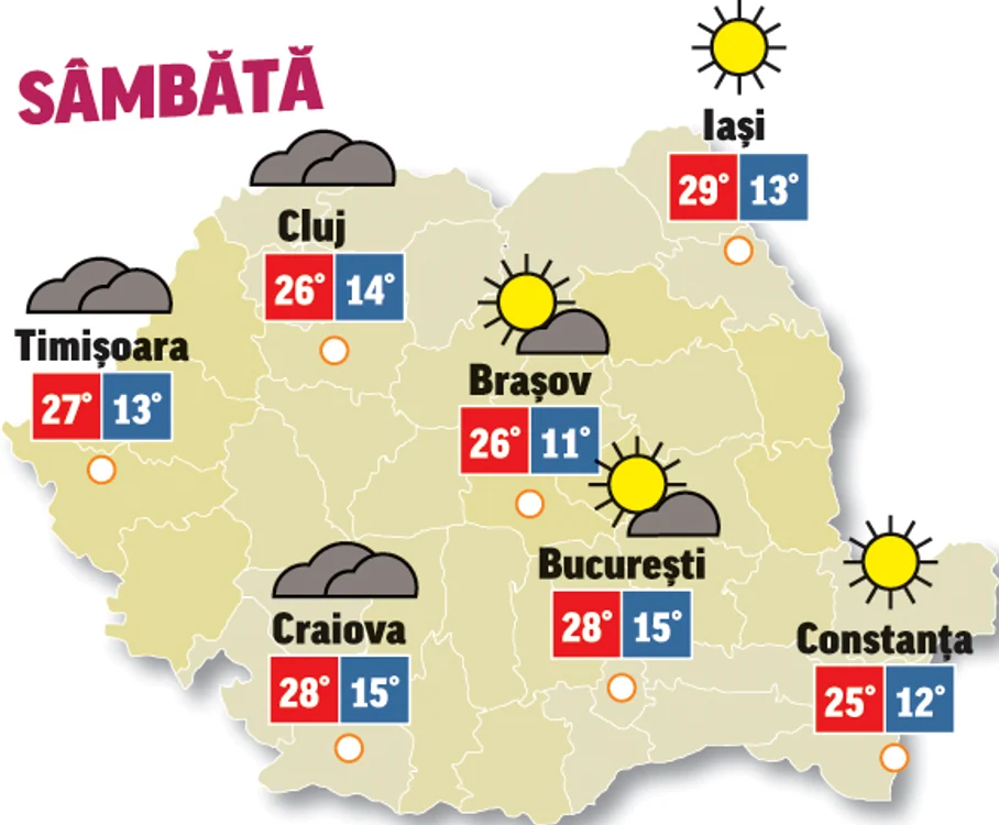 Prognoza meteo 23 mai aduce vreme caldă