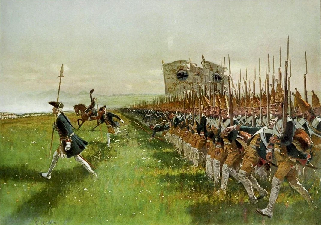 Atac al infanteriei prusace, pictură de Carl Röchling 