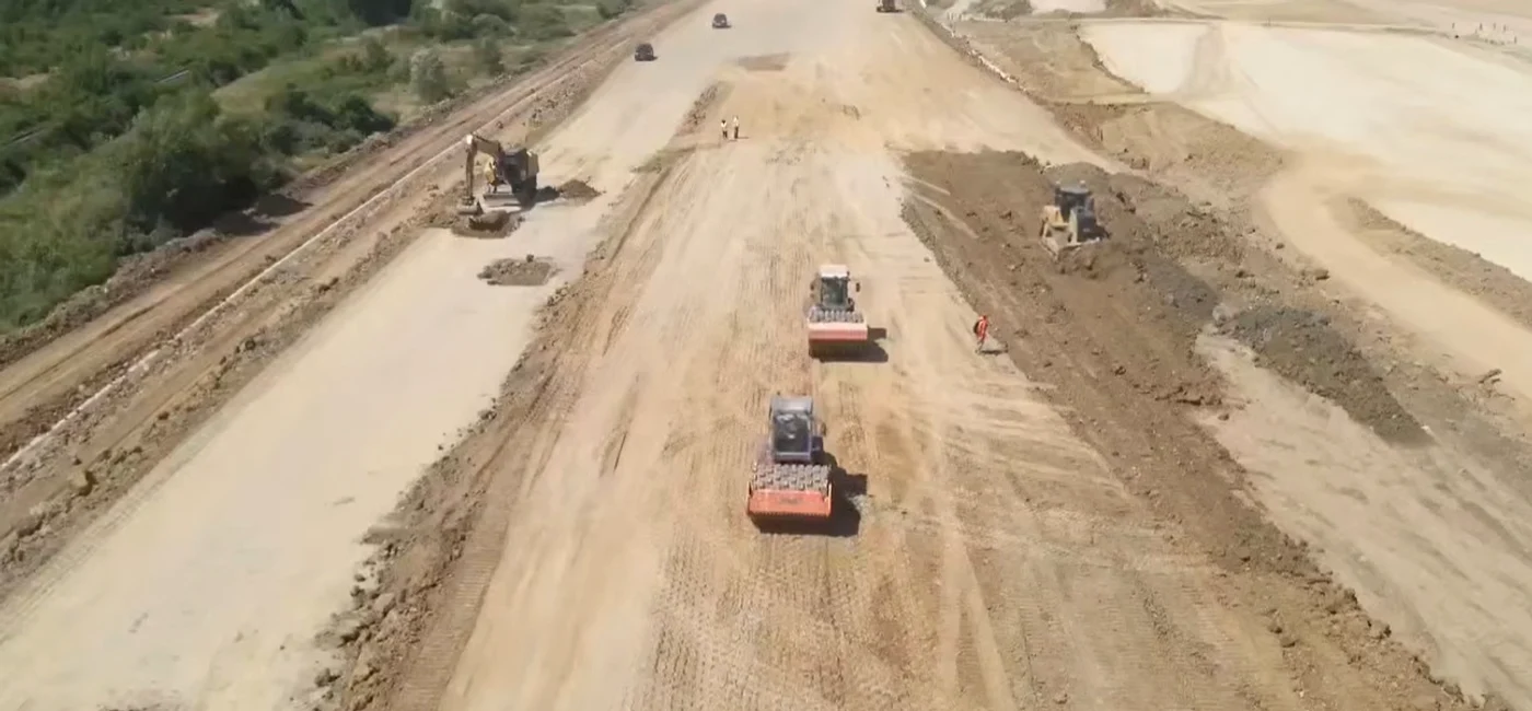 Șantierul lotului 2 (Margina - Holdea) al autostrăzii Lugoj – Deva Foto: Captură video CNAIR