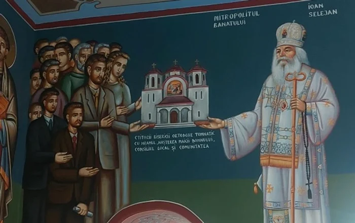 Varianta finală a picturii de la Biserica Ortodoxă din Tomnatic FOTO Renașterea Bănățeană