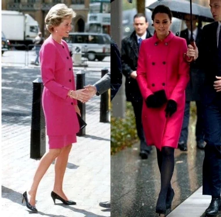 Atât prințesa Diana, cât și Kate Middleton, au optat de-a lungul timpului pentru haine de culoare roz 