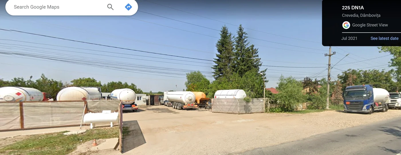 Garajul Flagas de la Crevedia în 2021 FOTO Google Maps