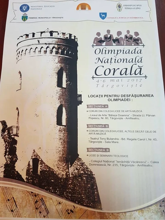 La Târgovişte începe astăzi Olimpiada Naţională de Corală