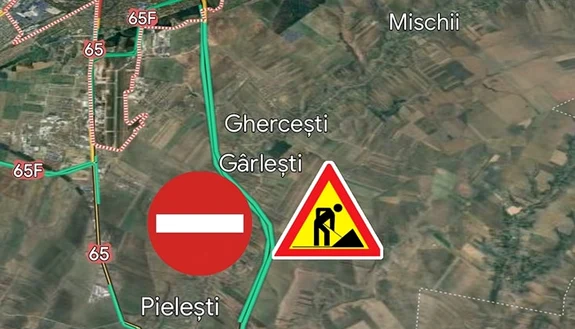 Restricții de circulație de Drumul Expres Craiova-Pitești Foto: DRDP Craiova