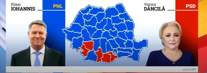 Județele marcate cu roșu reprezintă cele în care Viorica Dăncilă a obținut cele mai multe voturi