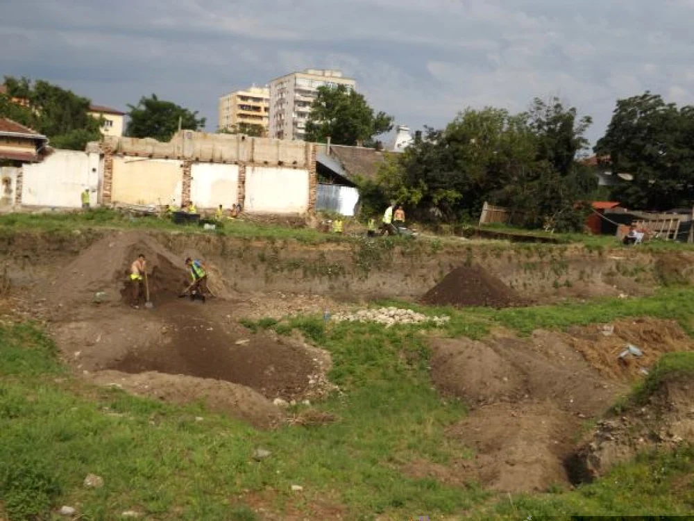 Şantierul arheologic de la amfiteatrul roman din Turnu Severin FOTO Corina Macavei