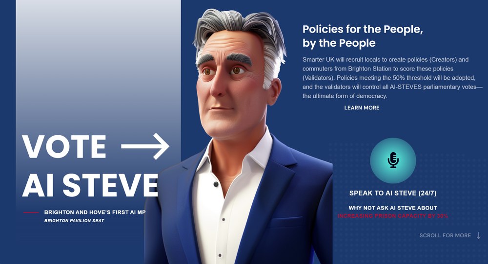 Premieră mondială. Un candidat AI va fi pe buletinele de vot la alegerile generale din Marea Britanie. Cine este AI Steve