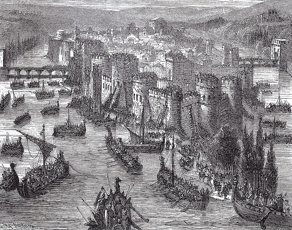 Vikingii au asediat Parisul în 845, avansând pe Sena