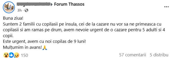 Postarea turistului român FOTO: FB