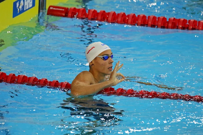 David Popovici a fost cronometrat cu timpul de 48,17 secunde. Foto: FRNPM/Facebook