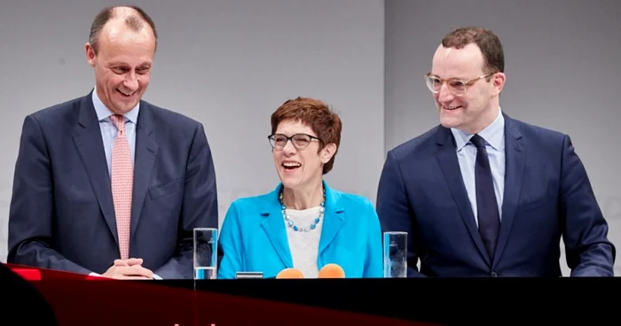 De la stânga la dreapta: Friedrich Merz, Annegret Kramp-Karrenbauer şi Jens Spahn Foto: EPA/EFE