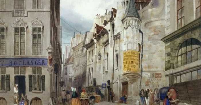 Restaurantul Boulanger, primul restaurant din lume, construit în 1765, apare în unul dintre tablourile pictorului parizian Thomas Shotter Boys FOTO The Telegraph