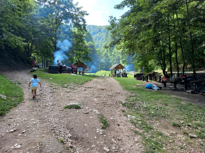Brașovenii pregătesc zacusca la Pietrele lui Solomon FOTO Ioan Buciumar