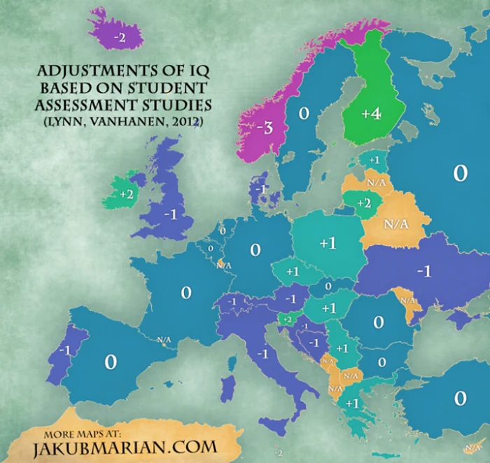 harta destepti vs prosti romani vs europeni