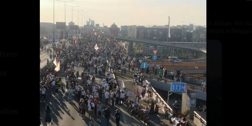 Protestatarii au blocat două poduri din Belgrad Foto National Independent X jpg