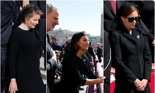 Regina Mathilde, Regina Letizia, Regina Mary, gafe de protocol la funeraliile Papei Francisc jpg
