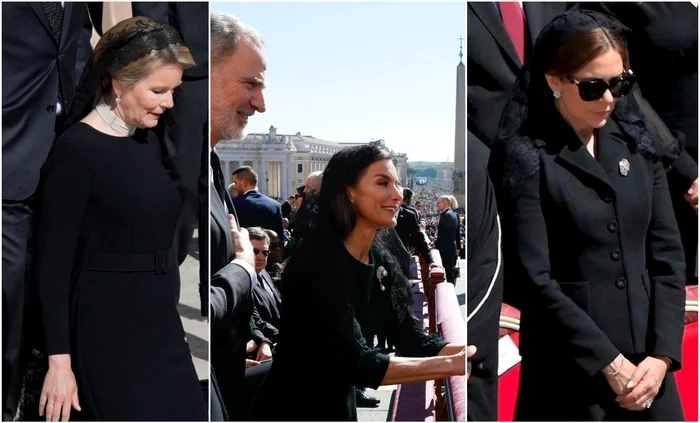 Regina Mathilde, Regina Letizia, Regina Mary, gafe de protocol la funeraliile Papei Francisc jpg