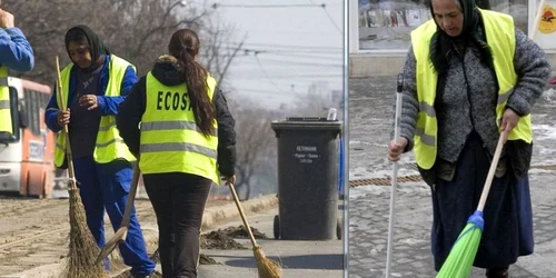 Măturători stradali de la Galaţi FOTO Costel Crângan