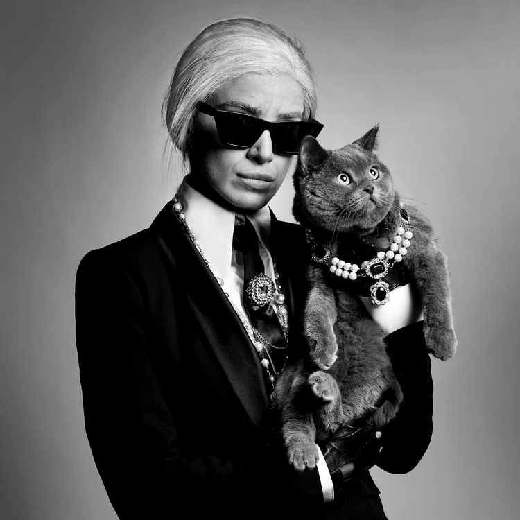 
    Adelina Pestrițu s-a transformat în Karl Lagerfeld  