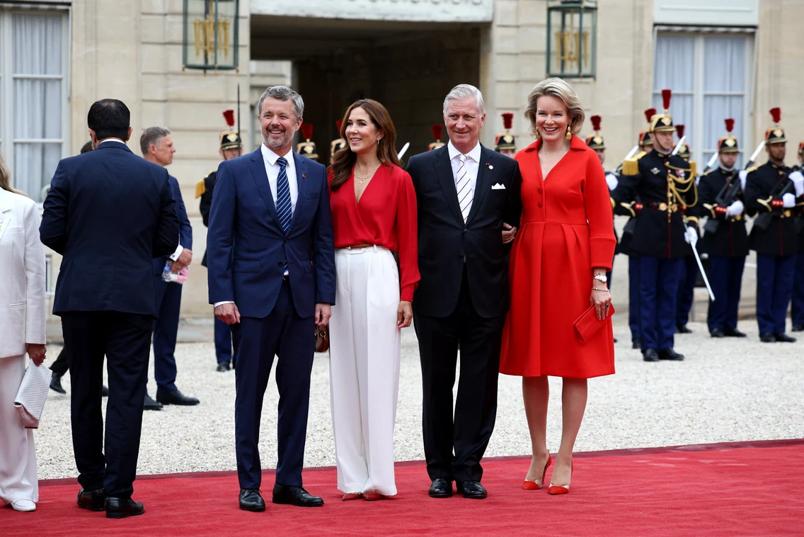 Regina Mary, Regele Frederik, Regina Mathilde și Philip al Belgiei