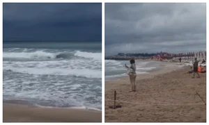 Mare agitată în Eforie Nord FOTO CAPTURĂ VIDEO 