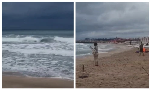 Mare agitată în Eforie Nord FOTO CAPTURĂ VIDEO