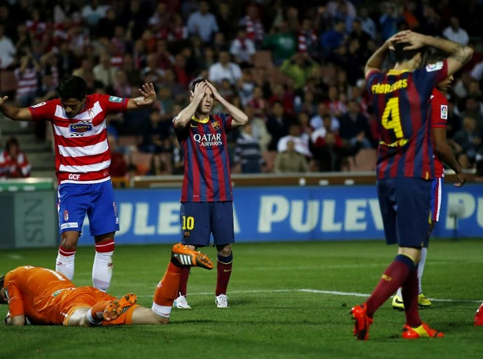 Lionel Messi nu a putut evita dezastrul cu Granada. (Foto: Reuters)