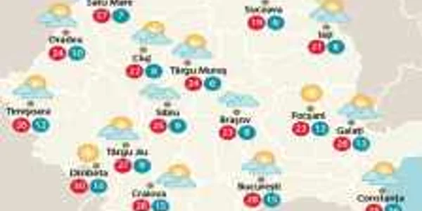 Temperaturile sâmbătă