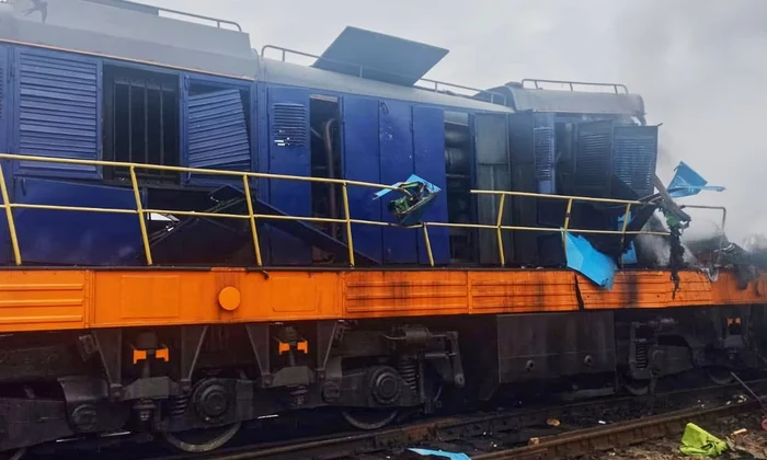 Tren lovit de drona jpg