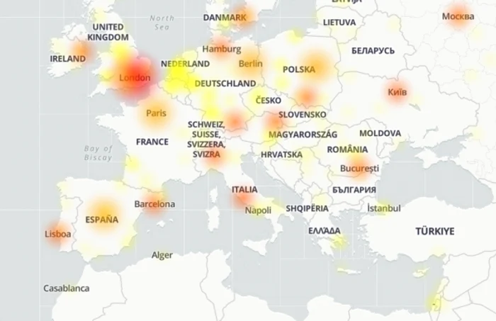 DownDetector harta google