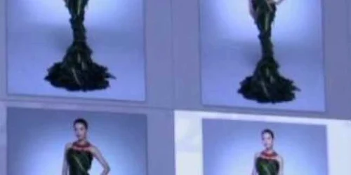 O actriţă îmbrăcată în rochie din salată promovează dieta vegetariană