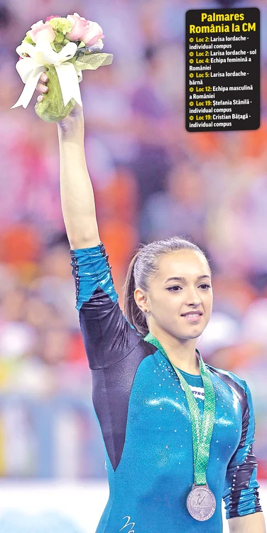 Larisa Iordache a terminat a doua la sol, fiind singura româncă medaliată la MondialeFoto: AP