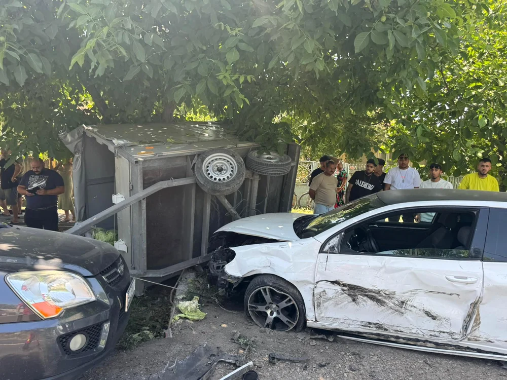 Accident cu patru mașini în județul Galați FOTO: ISU Galați
