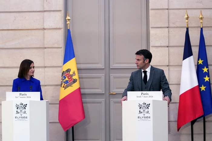 Paris. Conferință de presă comună Maia Sandu și Emmanuel Macron FOTO EPA-EFE