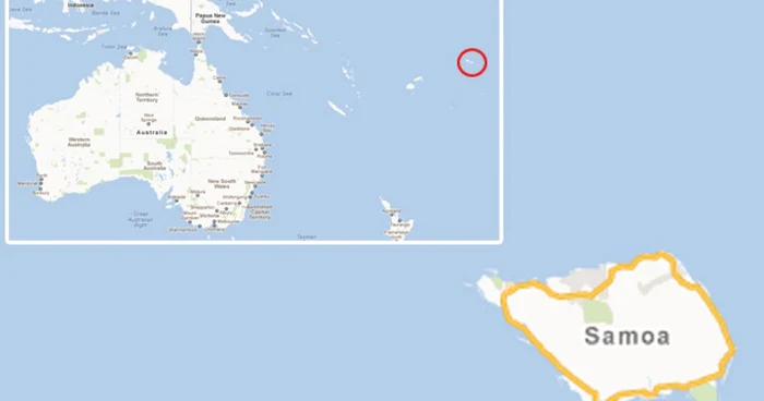 Samoa e la 5.000 kilometri de Australia şi 8.000 kilometri de California
