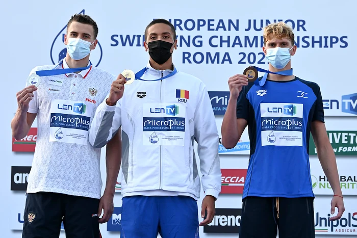 David Popovici a urcat din nou pe cea mai înaltă treaptă a podiumuluiFoto: Andrea Masini / Deepbluemedia / Insidefoto